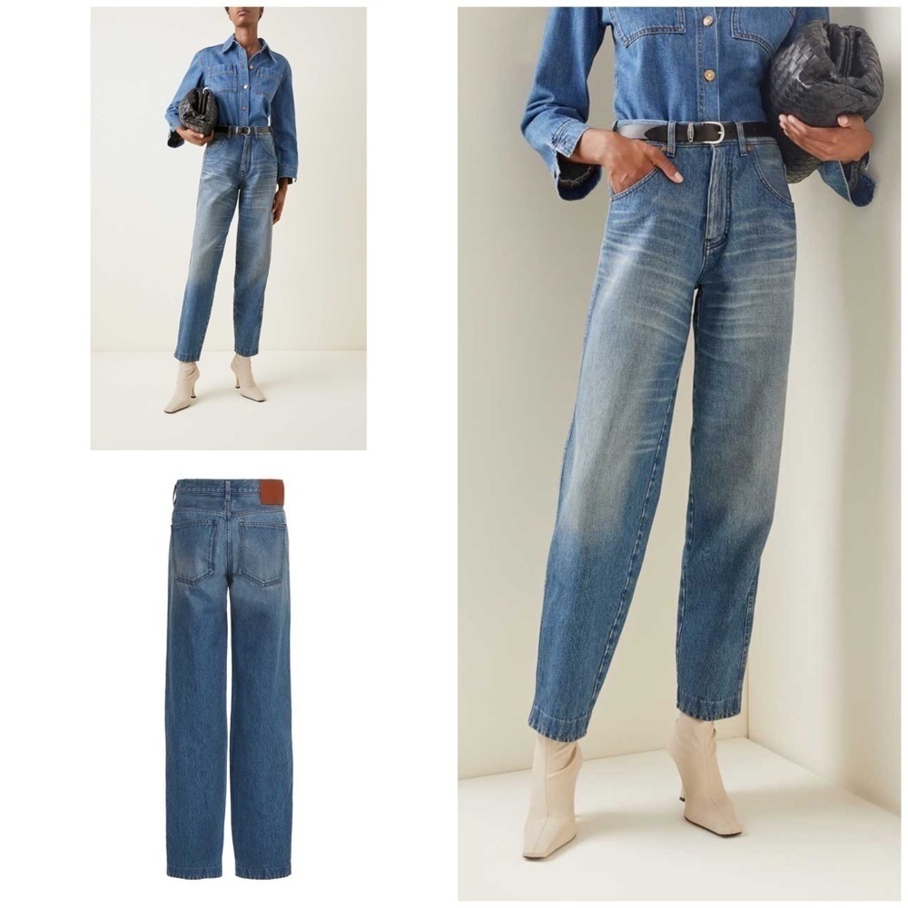 NWT Victoria Beckham Diana Rigid High-Rise Wide-Leg  Mom Jeans 27​​​​​​​